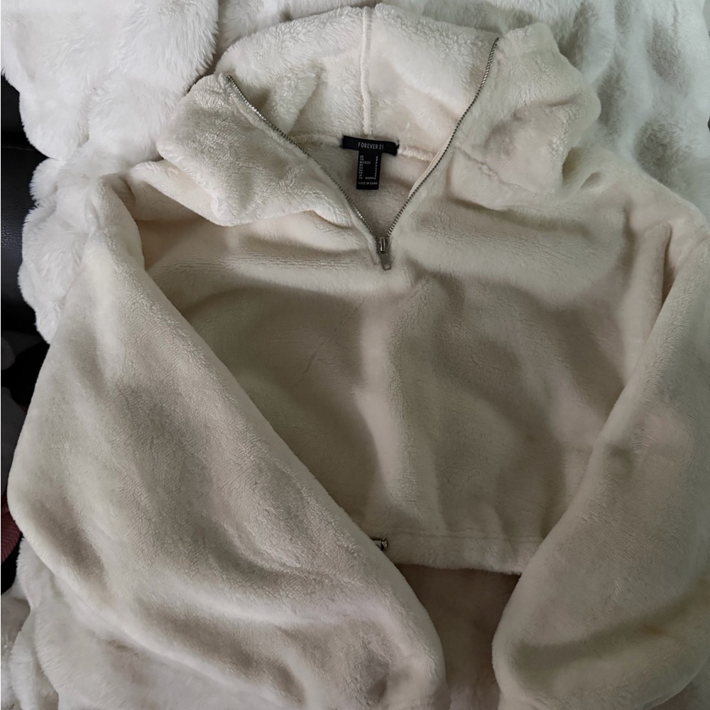 Forever 21 Cream Teddy Jacket